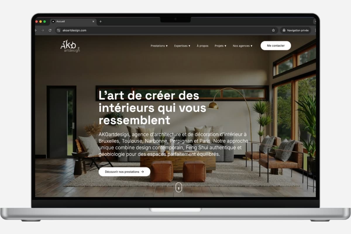 Page services AKOartdesign — création de site en Belgique, design professionnel