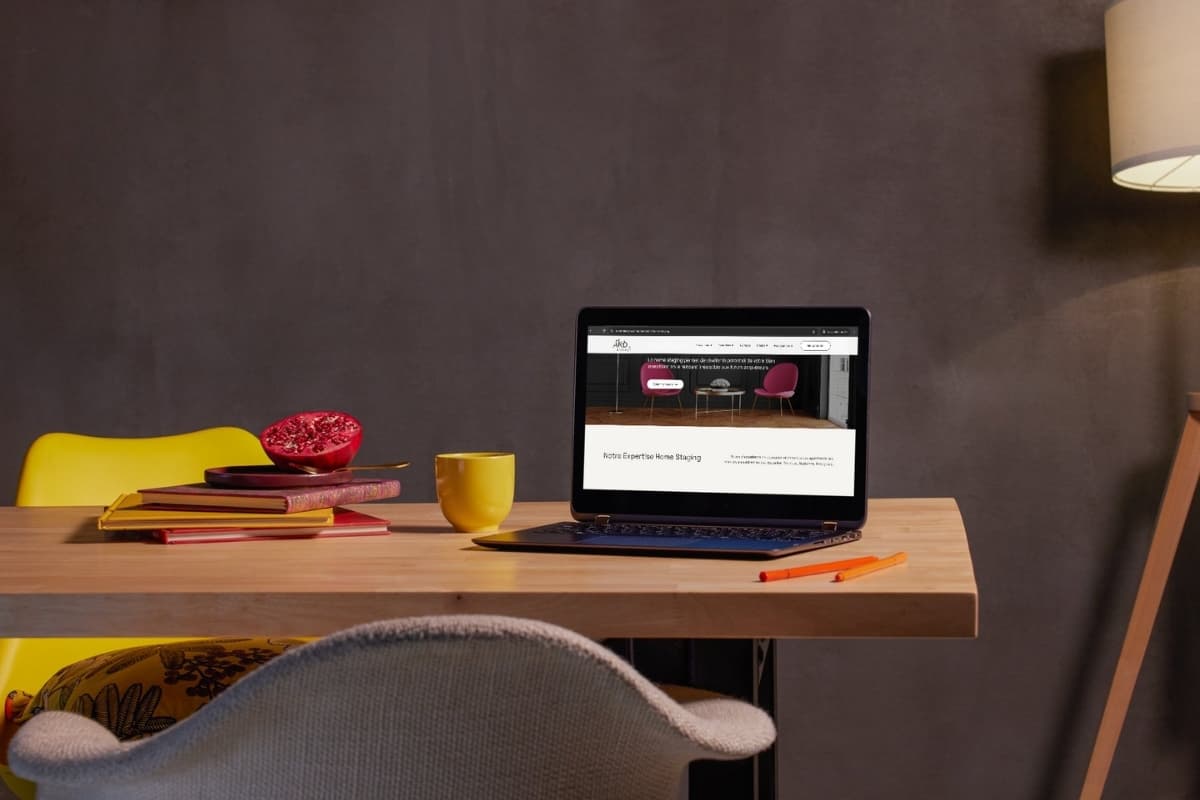 Interface secondaire AKOartdesign — création de site en Belgique, vue écran